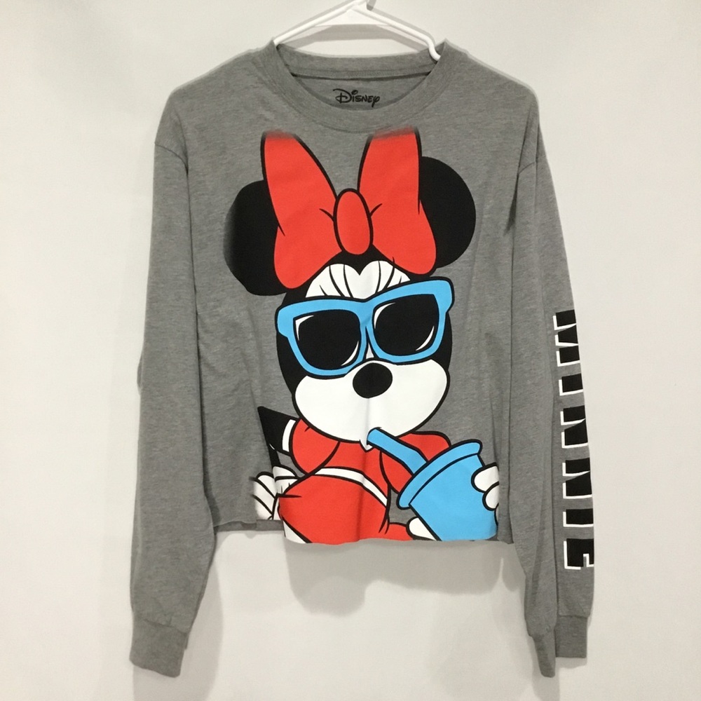 Disney Minnie Mouse Crop Longsleeve Shirt (L)